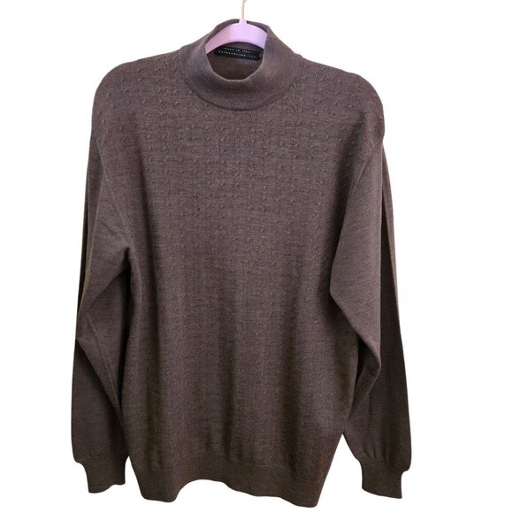Metropolitan View Other - Metropolitan View 100% Italian Wool Textured Mock Neck Sweater Size L